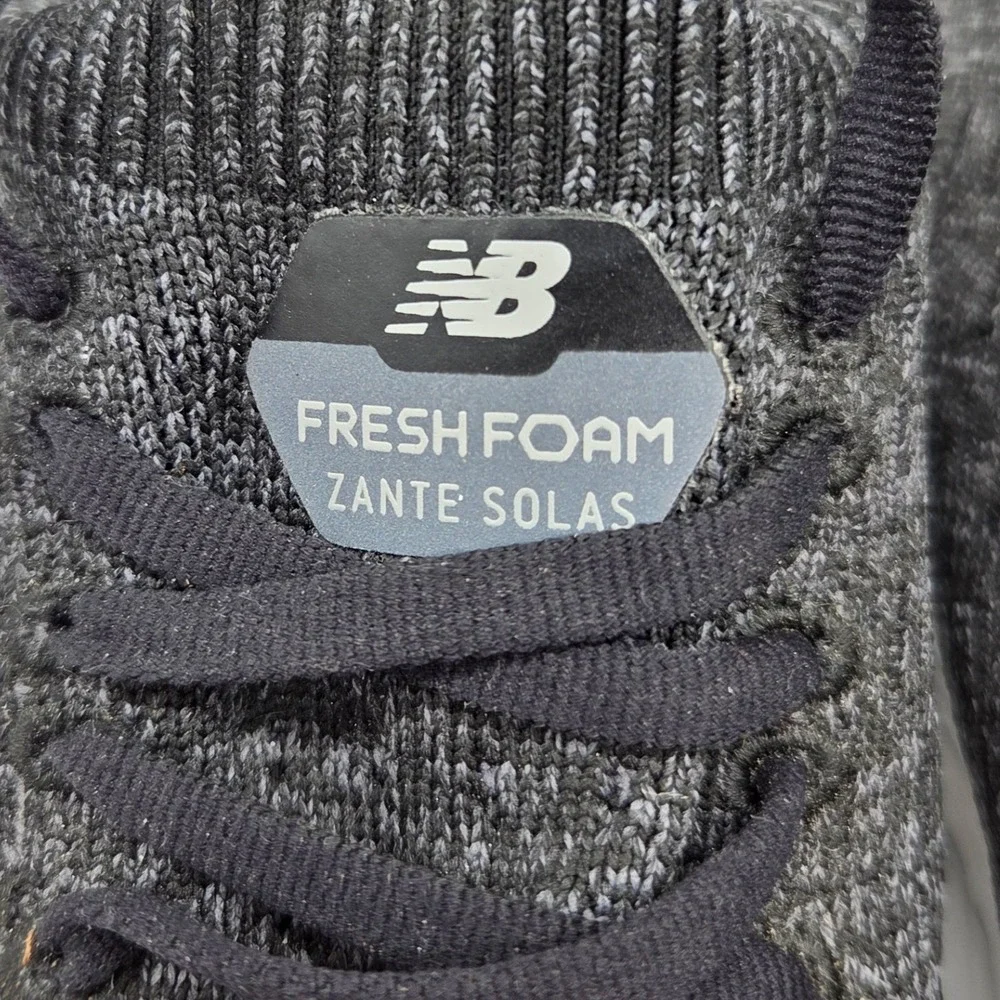 New Balance Fresh Foam Zante Solas Mens 10 Black Grey Knit Running Shoes MZANSBB